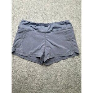 Athleta Pulse Running Shorts With Lining Back Zipper Pocket Gray Women's SMALL